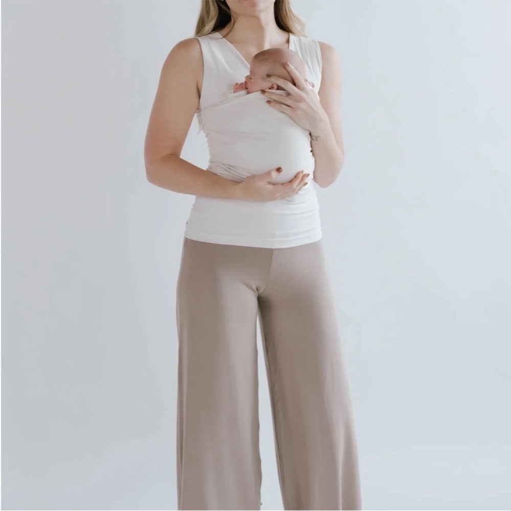 LALABU SOOTHE MATERNITY NURSING POSTPARTUM CREAM IVORY TANK TOP WITH CARRIER